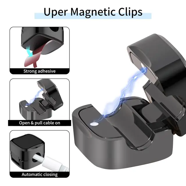 LOT DE 6 Clips magnétiques pour câbles