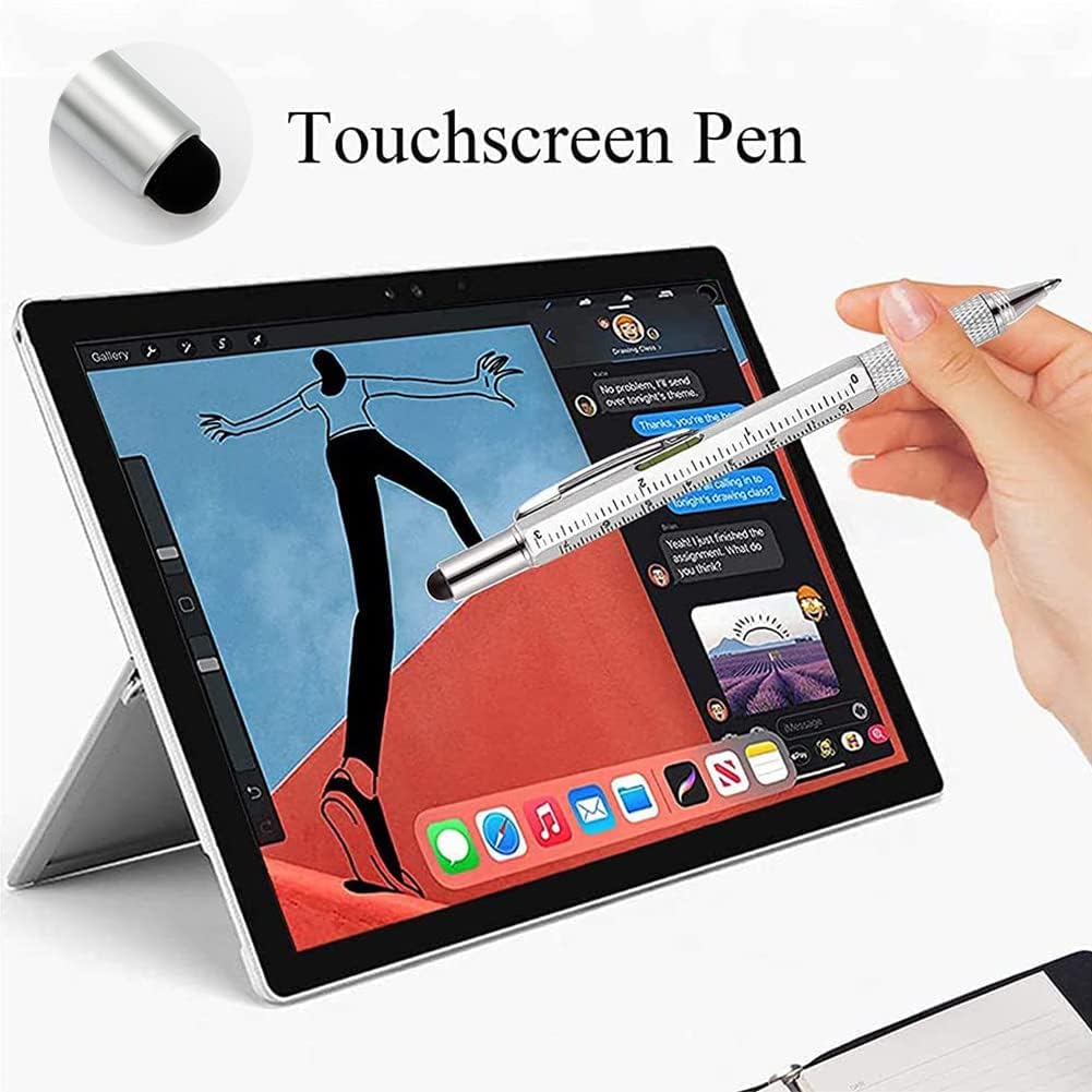 Stylo à bille multifonction 6 en 1 en métal de luxe