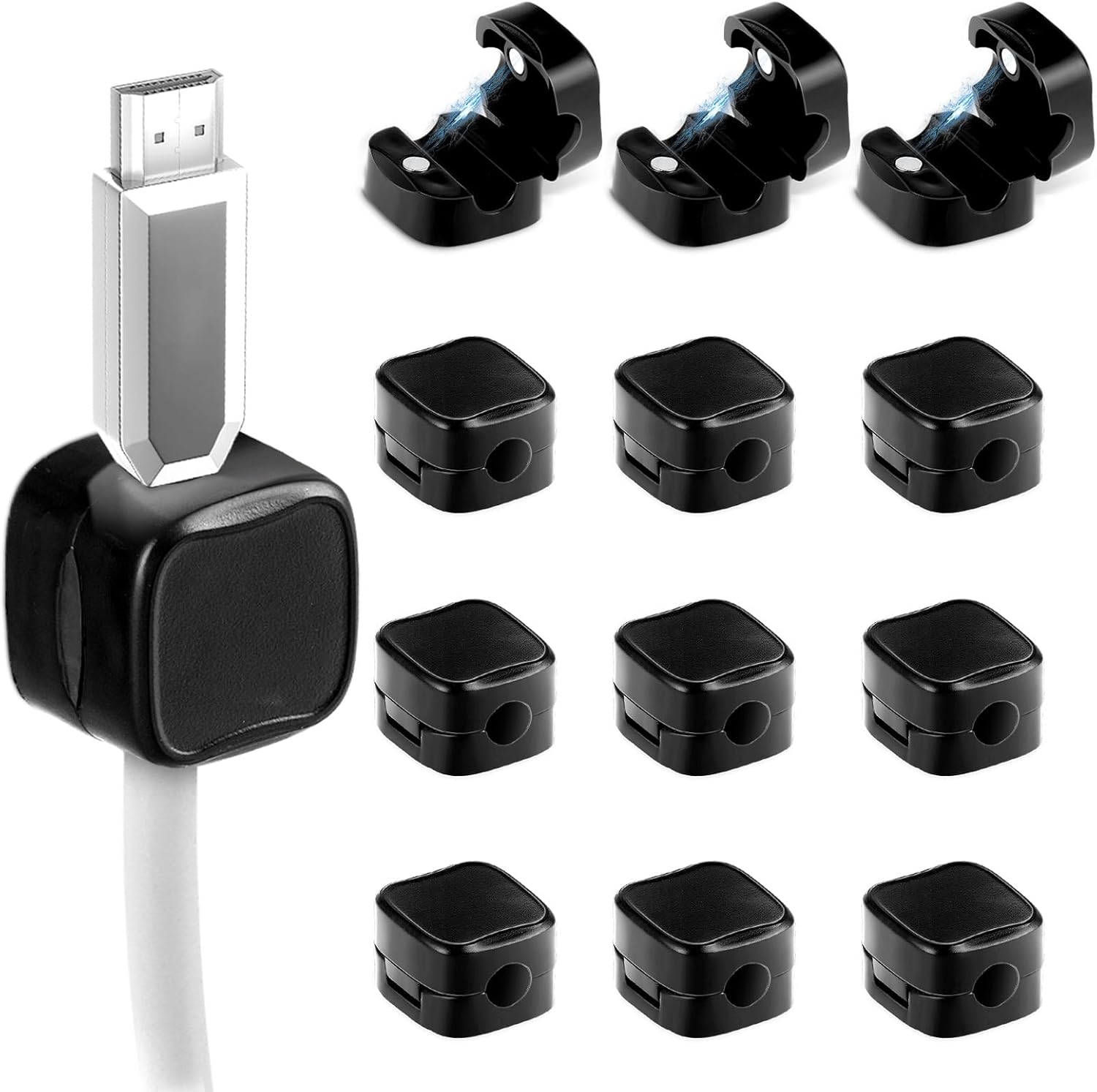 LOT DE 6 Clips magnétiques pour câbles