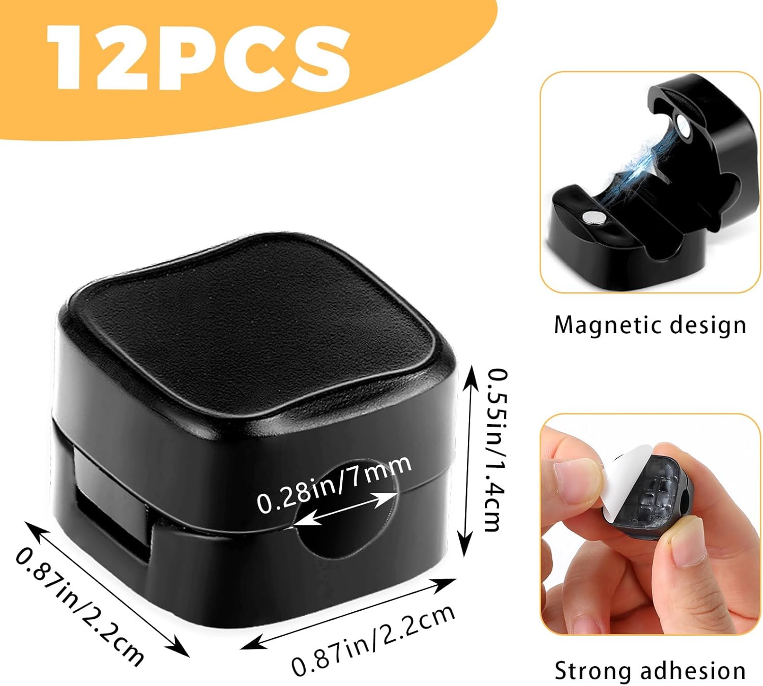 LOT DE 6 Clips magnétiques pour câbles