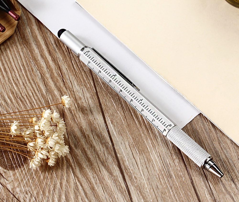 Stylo à bille multifonction 6 en 1 en métal de luxe