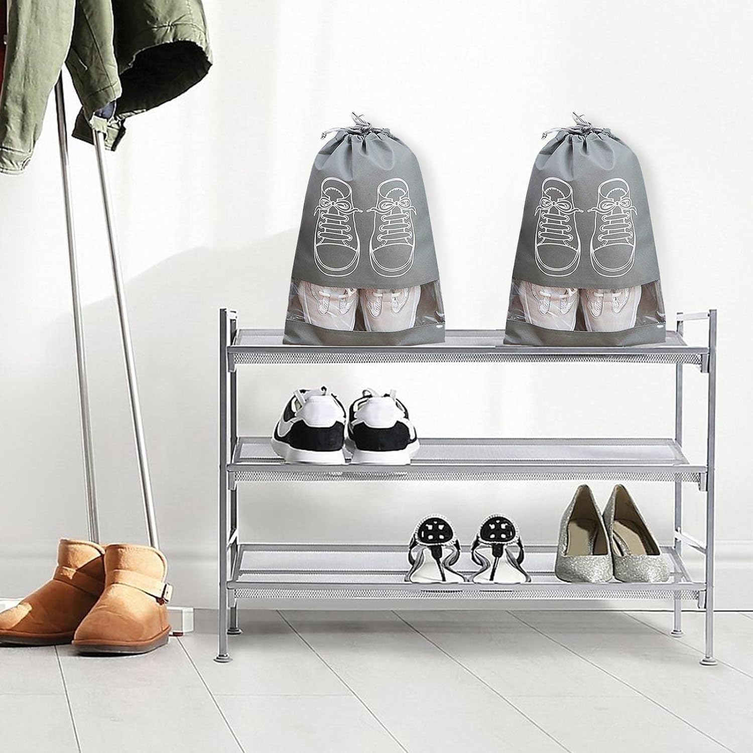 10Pièces Sacs de Rangement pour Chaussures Légers et Imperméables