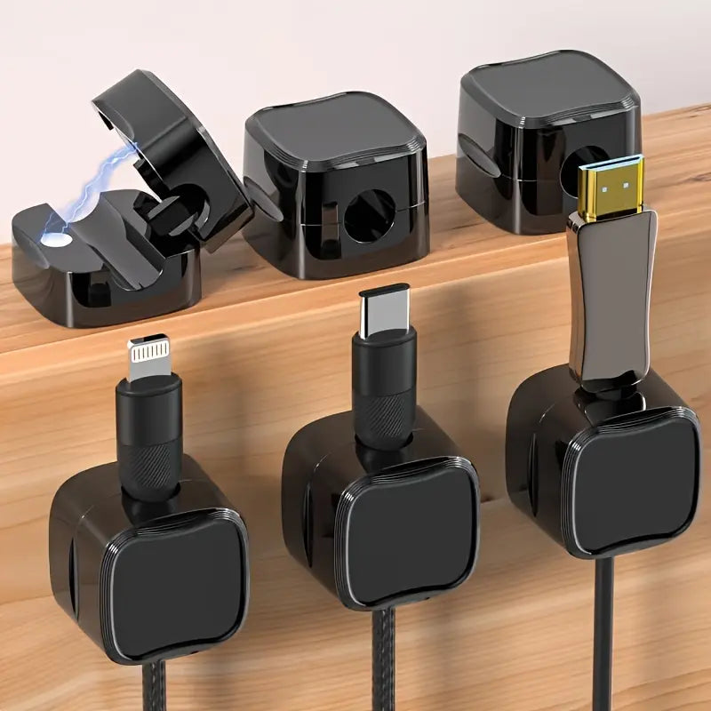 LOT DE 6 Clips magnétiques pour câbles