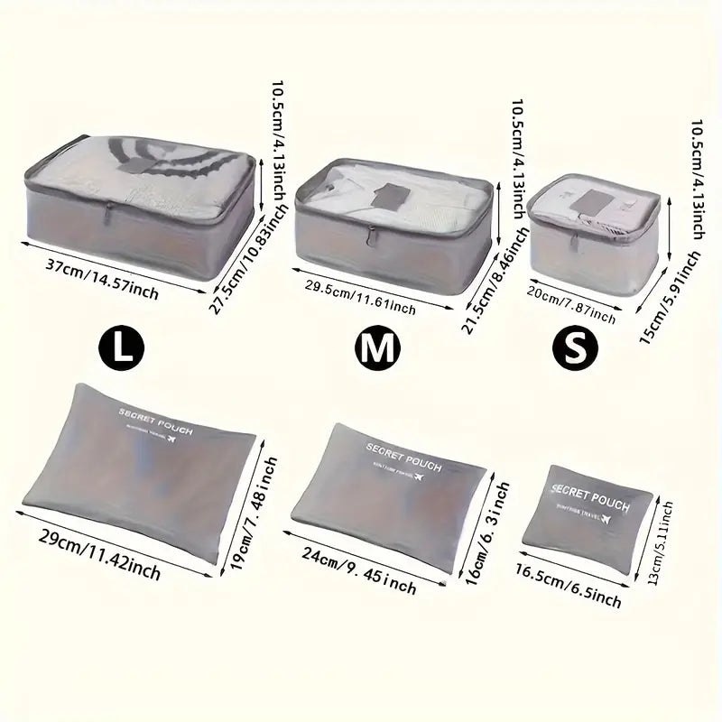 6pcs Sac de Rangement de Voyage