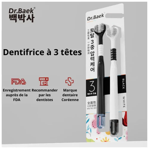 LOT de 4 Brosse à Dents à Trois Têtes