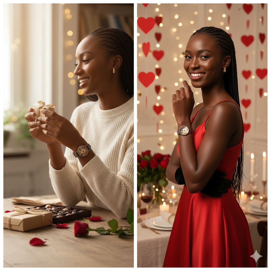 Montre en tissu cuir vintage métal doré pour femme