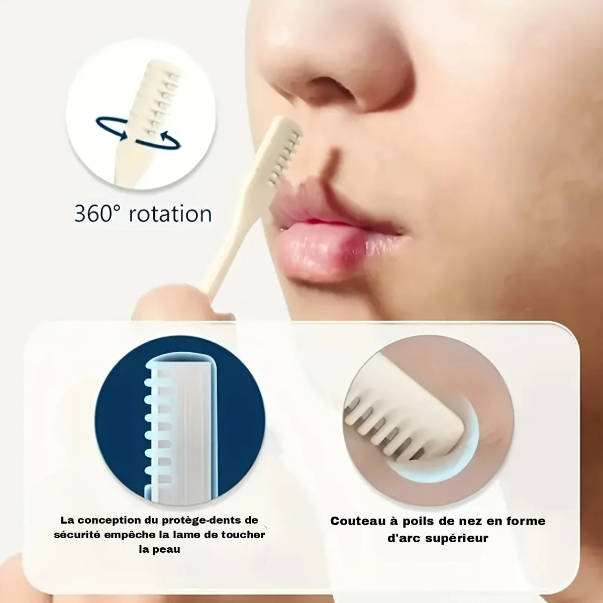 LOT DE 6 Tondeuse Rotative 360° pour Nez