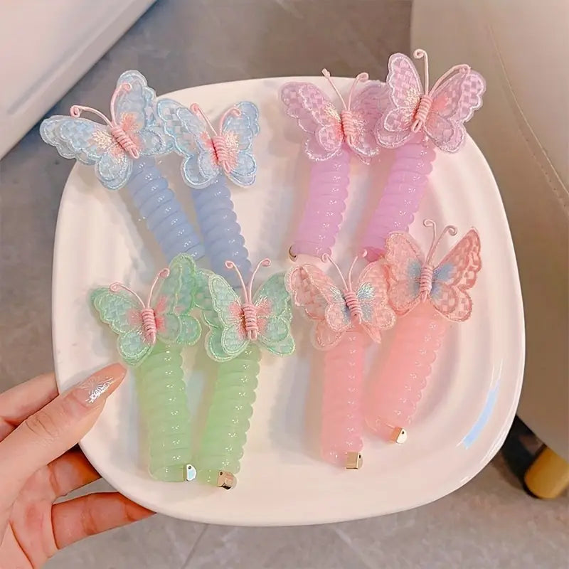 LOT DE 6 barrettes à cheveux en forme de papillon