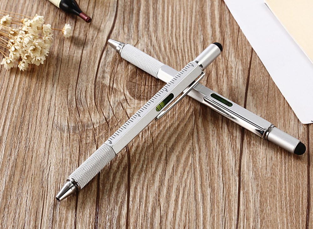 Stylo à bille multifonction 6 en 1 en métal de luxe