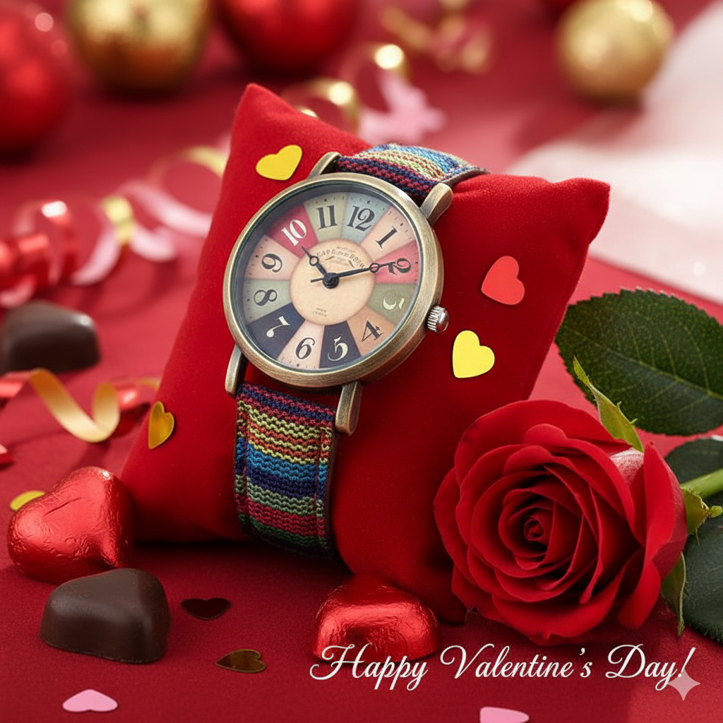 Montre en tissu cuir vintage métal doré pour femme